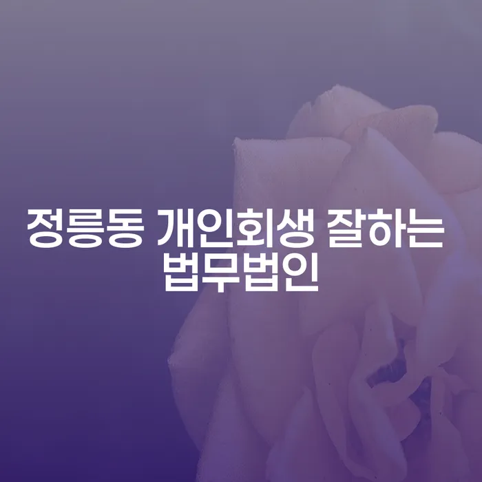 정릉동 개인회생 잘하는 법무법인