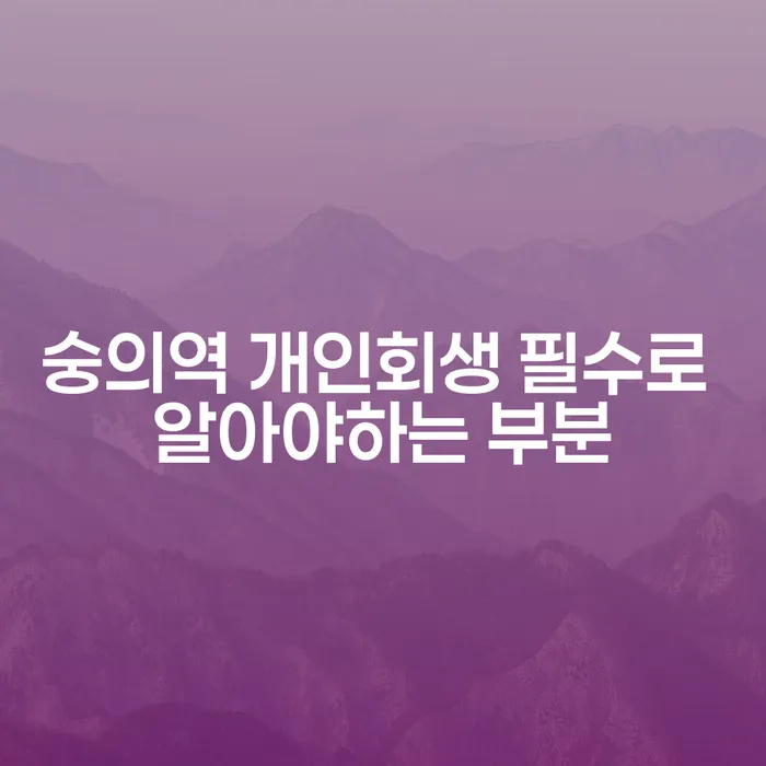 숭의역 개인회생 필수로 알아야하는 부분