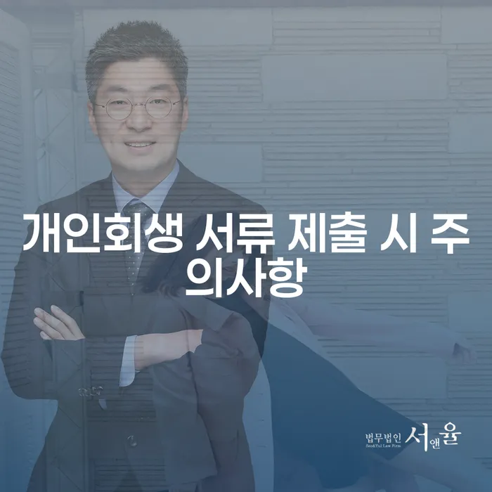 개인회생 서류 제출 시 어떤 점을 주의해야 할까요?