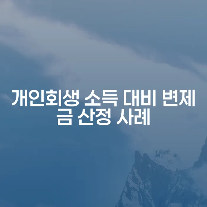 개인회생 소득 대비 변제금 산정 사례: 어떻게 최적의 해결책을 찾을 수 있을까요?